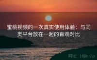 蜜桃视频的一次真实使用体验：与同类平台放在一起的直观对比