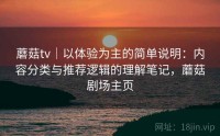 蘑菇tv｜以体验为主的简单说明：内容分类与推荐逻辑的理解笔记，蘑菇剧场主页