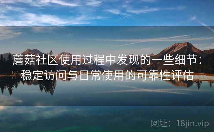 蘑菇社区使用过程中发现的一些细节：稳定访问与日常使用的可靠性评估