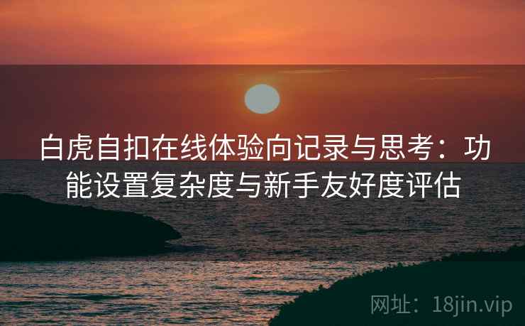 白虎自扣在线体验向记录与思考：功能设置复杂度与新手友好度评估