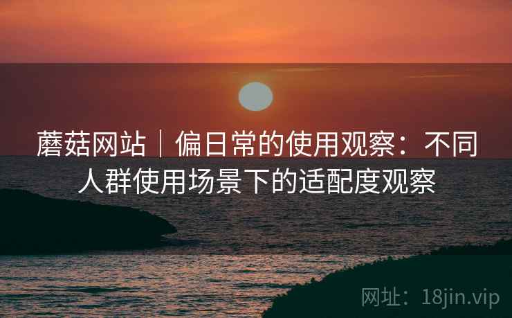 蘑菇网站|偏日常的使用观察:不同人群使用场景下的适配度观察 蘑菇网站|偏日常的使用观察:不同人群使用场景下的适配度观察